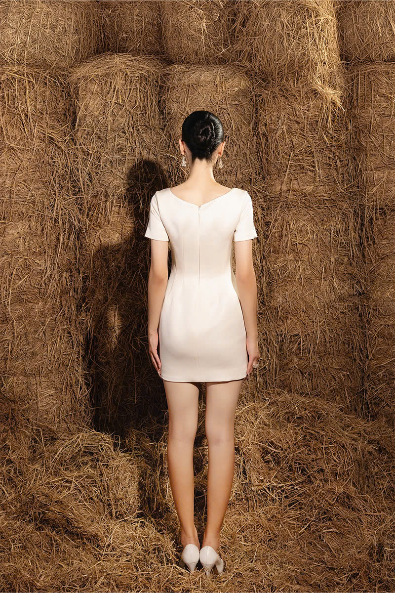 MUSHROOM SHORT DRESS WITH POCKET - CULT MIA