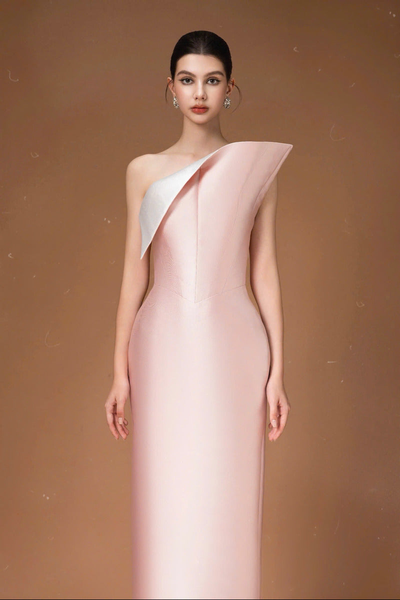 STRAPLESS SILK TAFTA LONG DRESS - CULT MIA