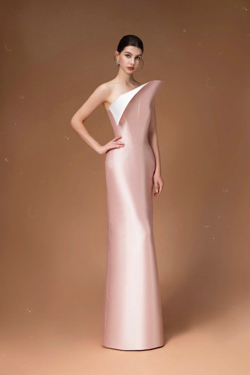 STRAPLESS SILK TAFTA LONG DRESS - CULT MIA
