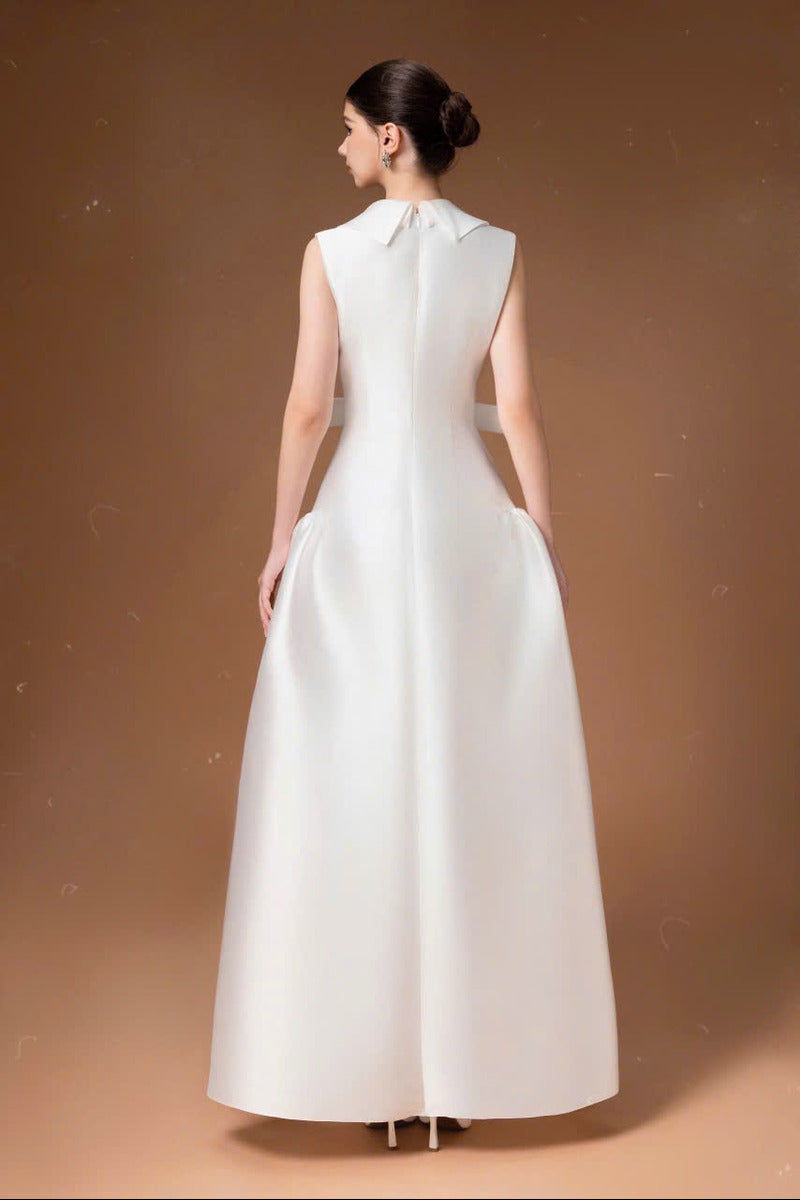 PLEATED MAXI DRESS IN WHITE - CULT MIA