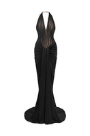 Le Thanh Hoa Venus halter gown featuring elegant fabric and stylish design, perfect for formal occasions.