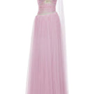 Purple Joséphine CLARA gown with elegant design, flowing fabric, and intricate details perfect for formal occasions.