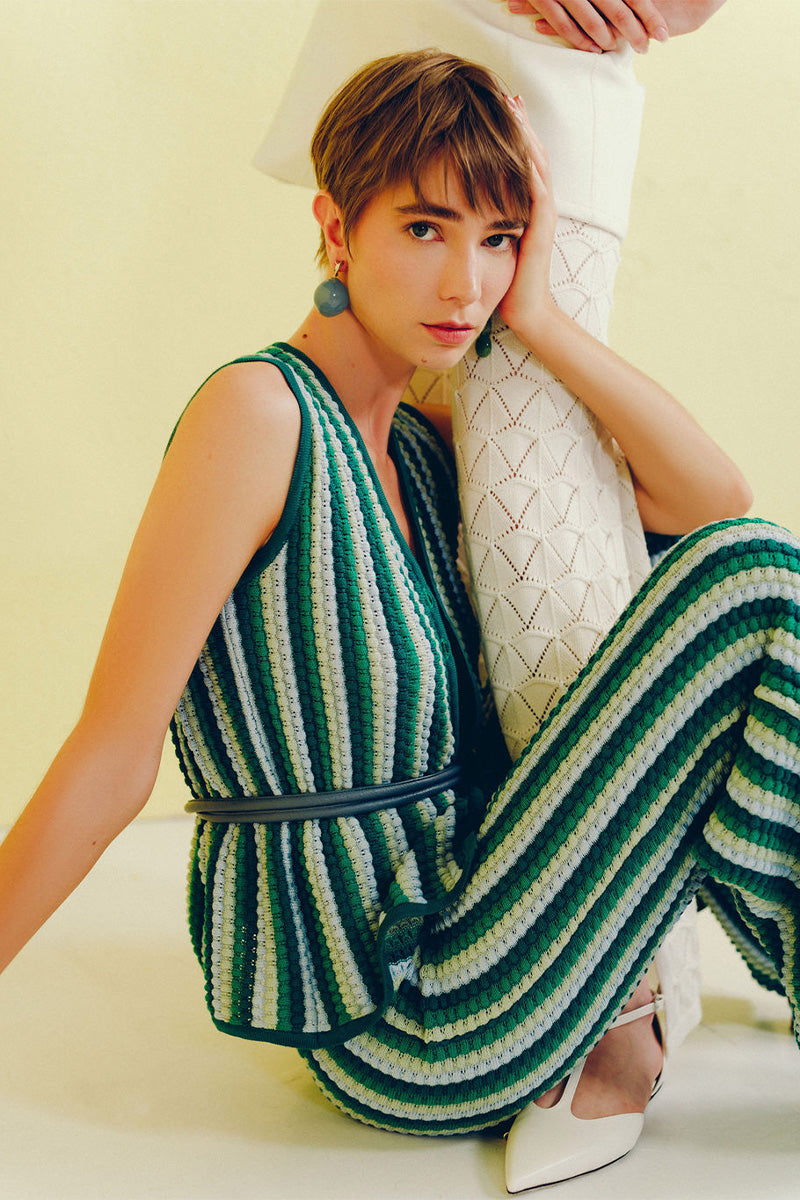 Vorn Design ZUMARI SET IN SERENITY co-ords featuring a stylish matching top and pants in a serene, elegant design.