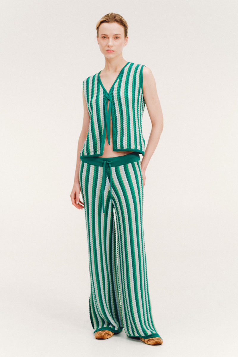 Vorn Design ZUMARI SET IN SERENITY co-ord set featuring a matching top and pants in soft, calming fabric.