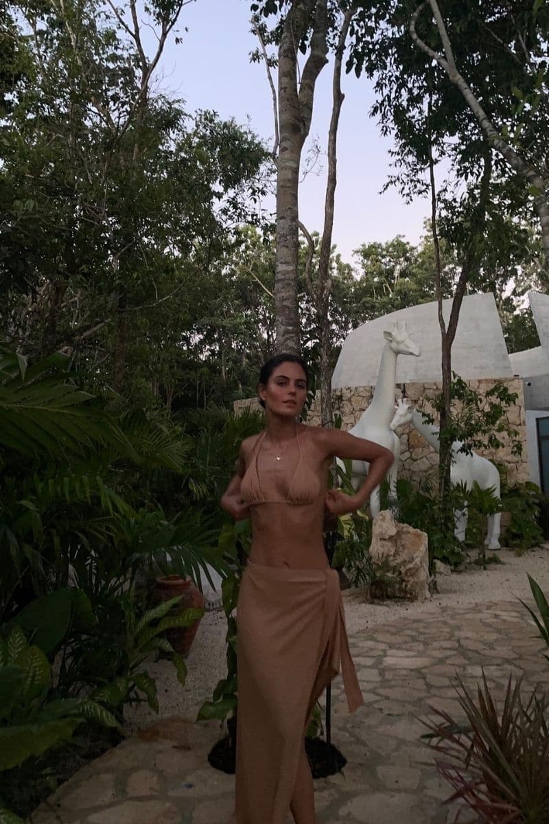 CHAMPAGNE BLUSH WRAP MIDI SKIRT | Aguaclara | CULT MIA