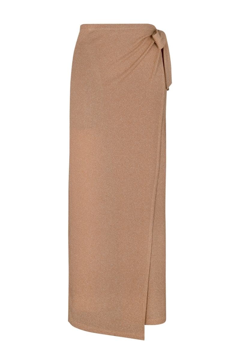 CHAMPAGNE BLUSH WRAP MIDI SKIRT | Aguaclara | CULT MIA