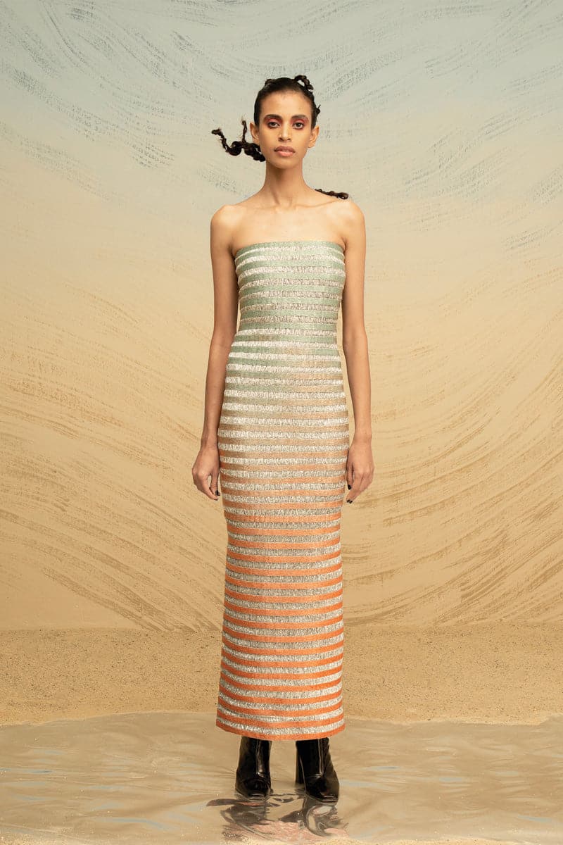 STRAPLESS GRADIENT MAXI DRESS | AKHL | CULT MIA