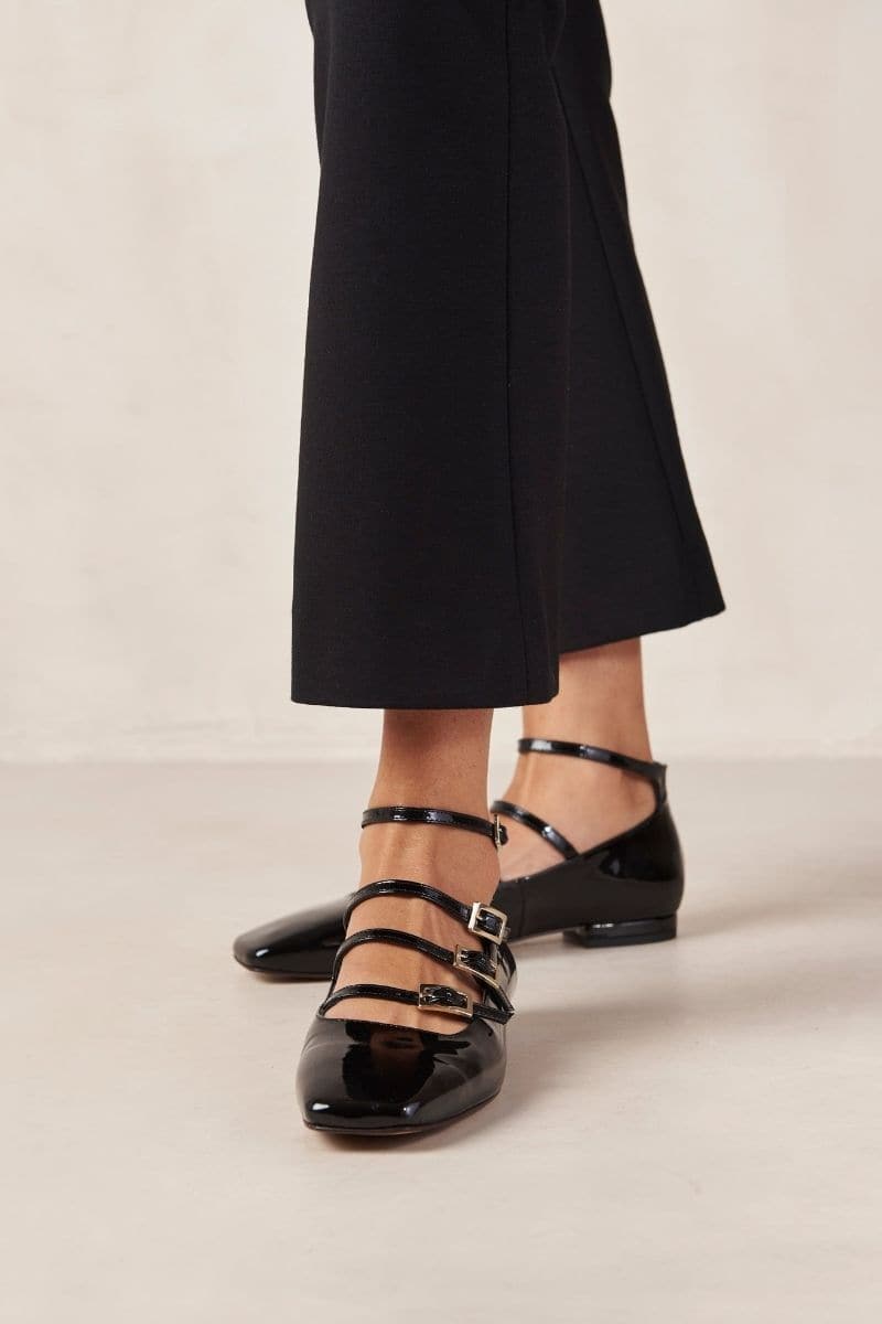 LUKE ONIX BLACK LEATHER BALLET FLATS | Alohas | CULT MIA