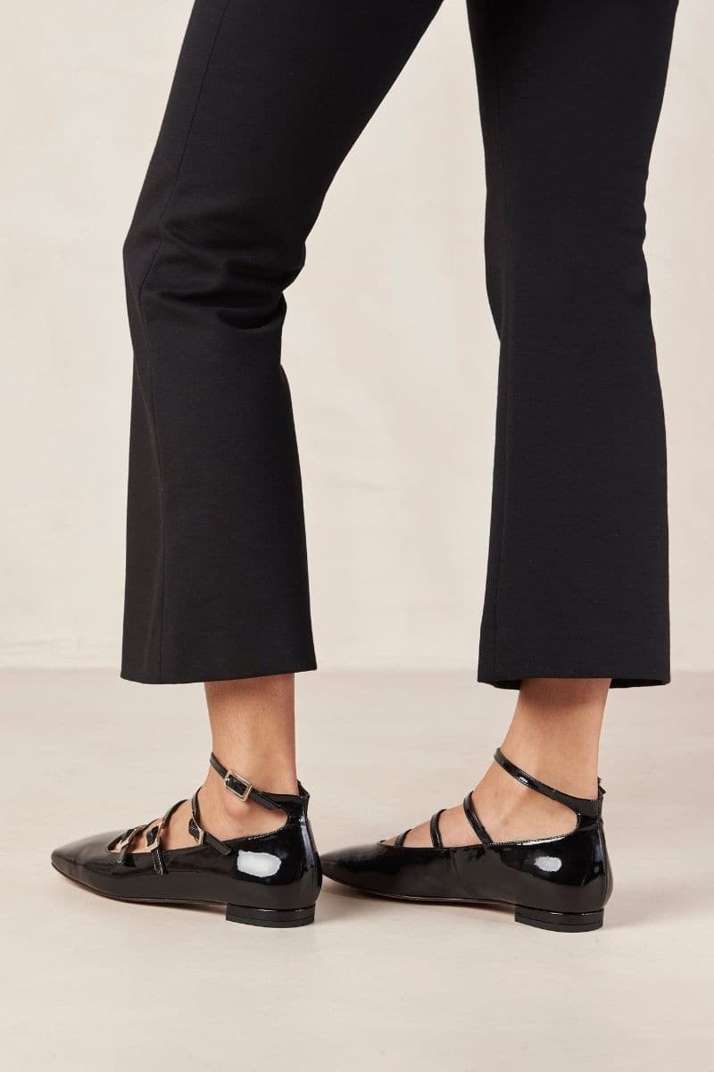 LUKE ONIX BLACK LEATHER BALLET FLATS | Alohas | CULT MIA