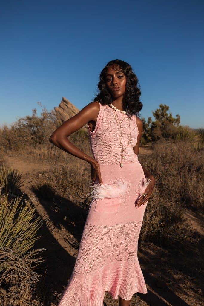 FEATHER KNIT DRESS | Andreeva | CULT MIA