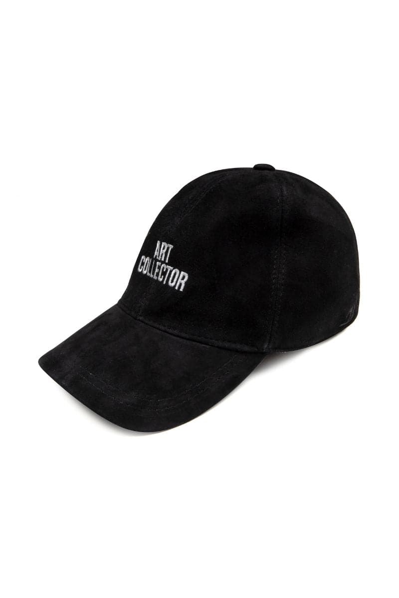 Bassigue Art Collector black upcycled hat, stylish wide-brim hat made from eco-friendly materials, one size fits most.