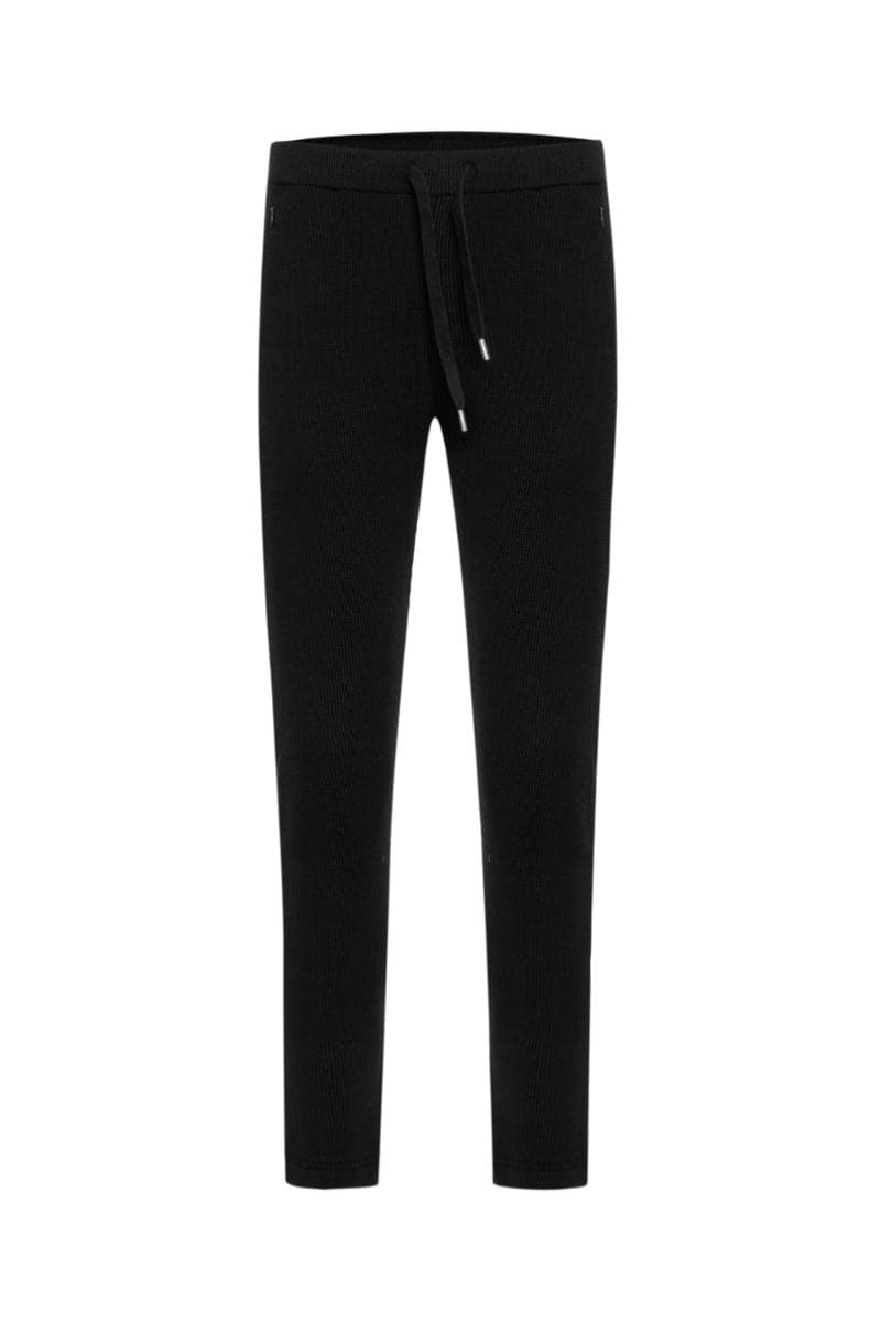 BLACK WAFFLE SWEAT SHIRT AND PANTS SET | Bassigue | CULT MIA