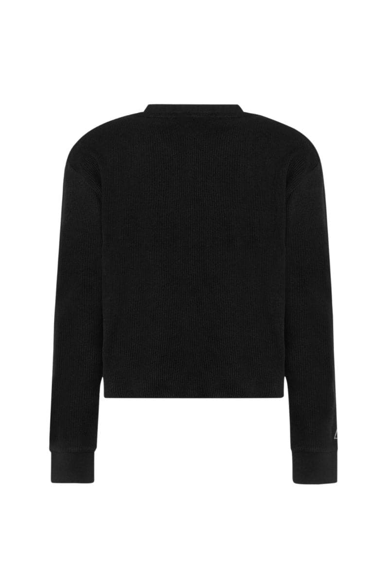 BLACK WAFFLE SWEAT SHIRT AND PANTS SET | Bassigue | CULT MIA