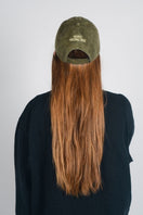 Bassigue Respect Personal Space brown upcycled hat showing its stylish design and one-size fit against a neutral background.
