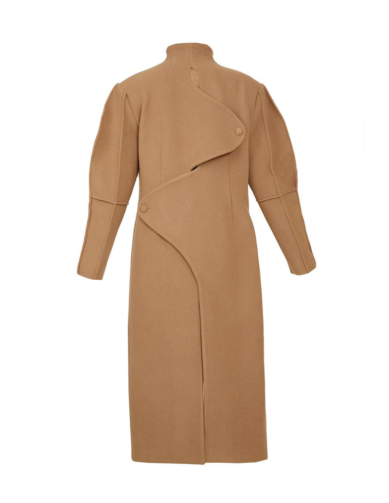 ASYMMETRIC WOOL-BLEND COAT | Blikvanger | CULT MIA