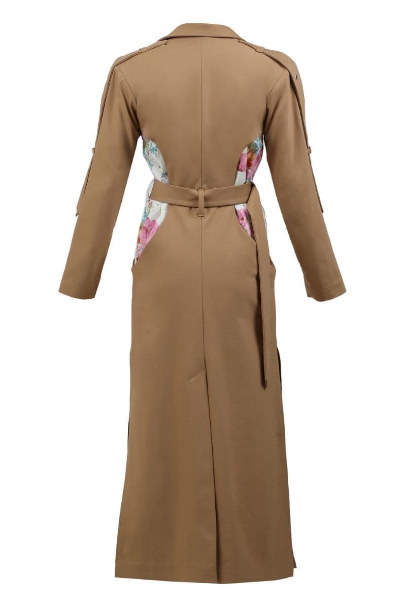 BEIGE FLORAL TRENCH COAT | Blikvanger | CULT MIA