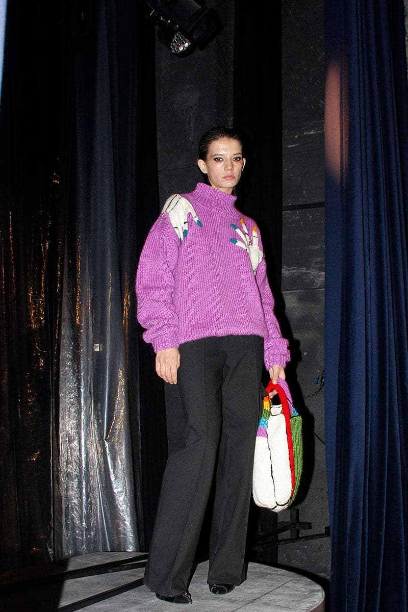 HAND-KNIT TURTLENECK PURPLE SWEATER | Blikvanger | CULT MIA
