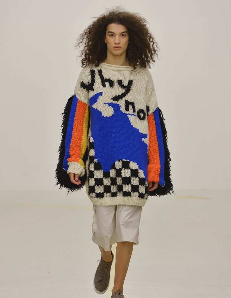 HAND-KNIT WOOL BLEND EMBROIDERED SWEATER | Blikvanger | CULT MIA
