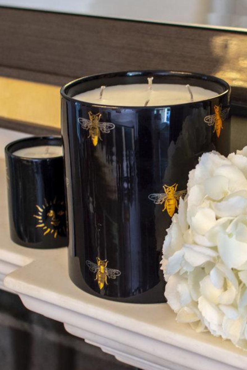 Large Casacarta oversized bee candle with detailed bee design, perfect for home decor and ambient lighting.