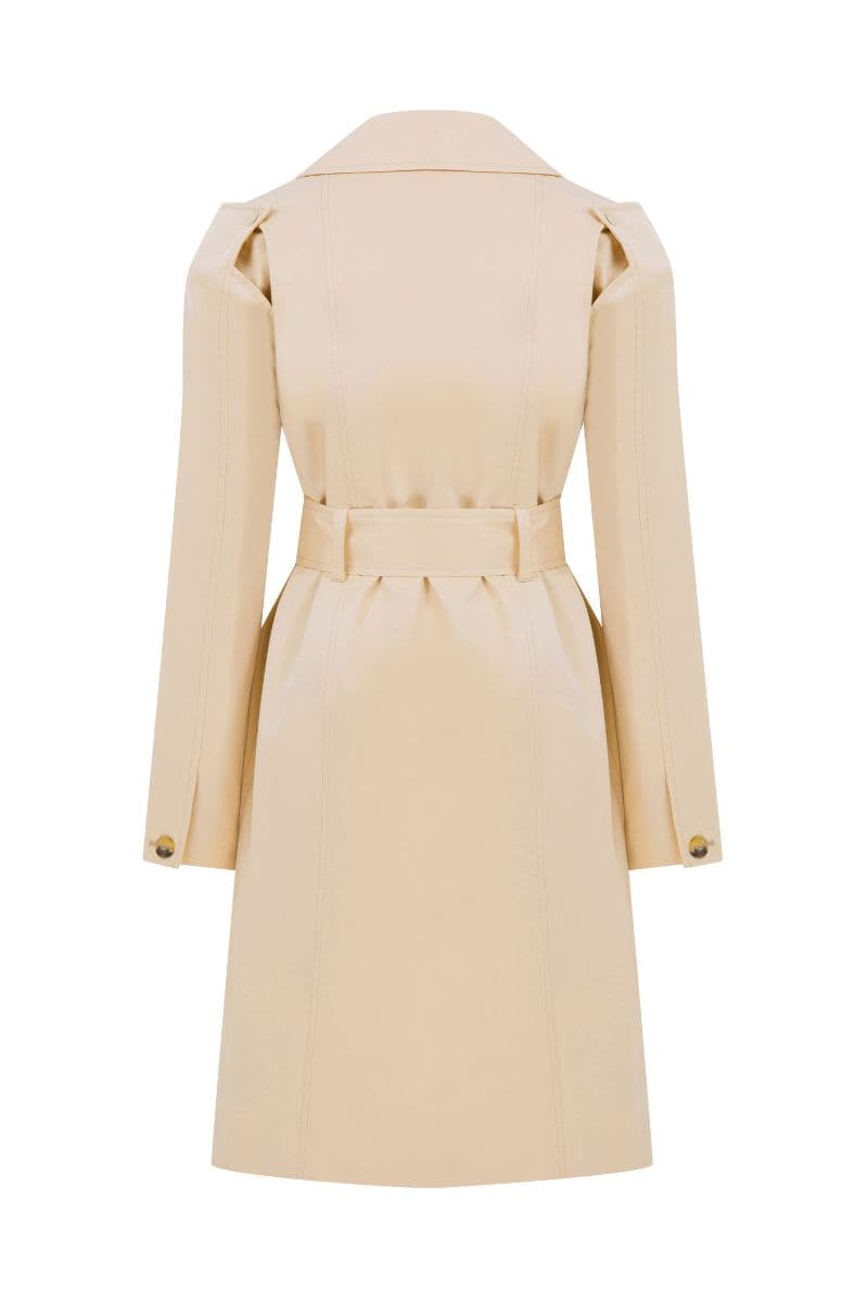 BEIGE FLAT TRENCH COAT | Coloreve | CULT MIA