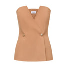 Brown Brianna corset top by Dalood, shown in size XS with fitted design and detailed front, perfect for stylish outfits.