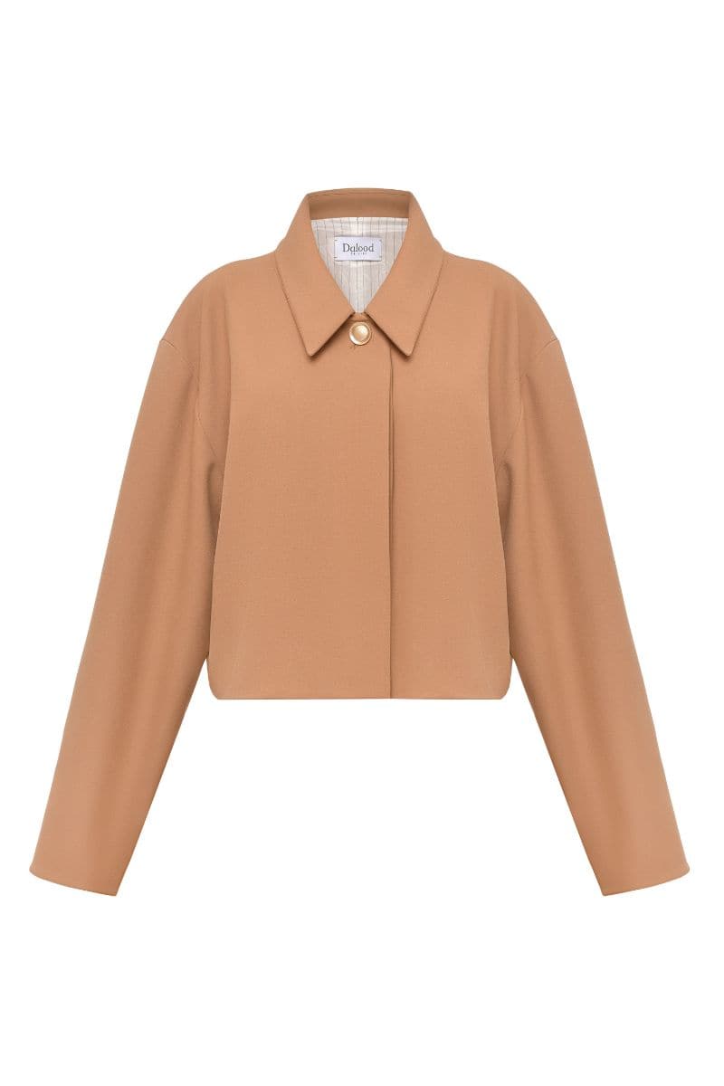 SHONDA CROPPED JACKET WITH COLLAR | Dalood | CULT MIA