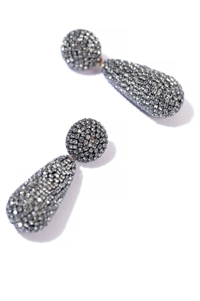 EMELY GUNMETAL DROP EARRINGS | Deepa Gurnani | CULT MIA