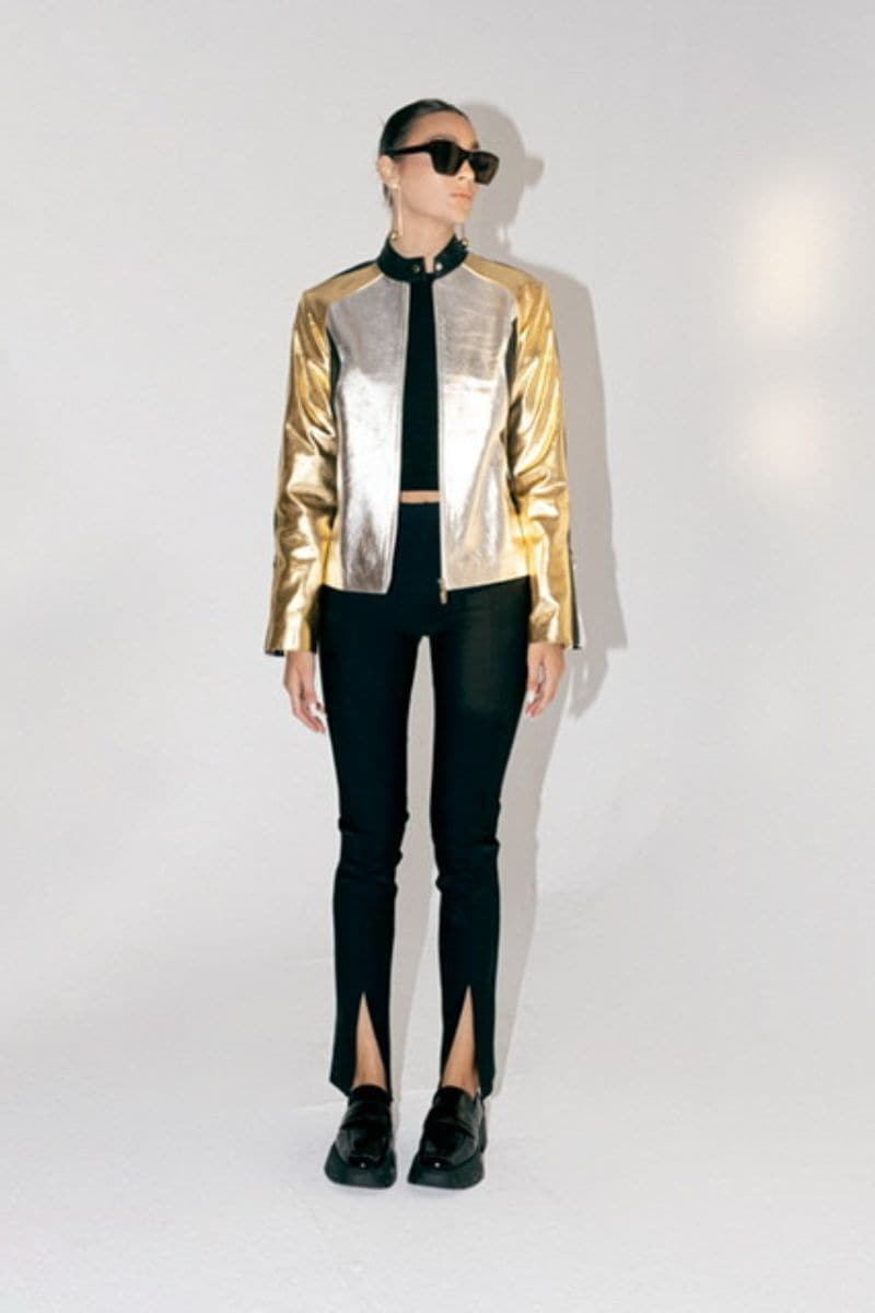 AURORA METALLIC LEATHER JACKET | Double A | CULT MIA