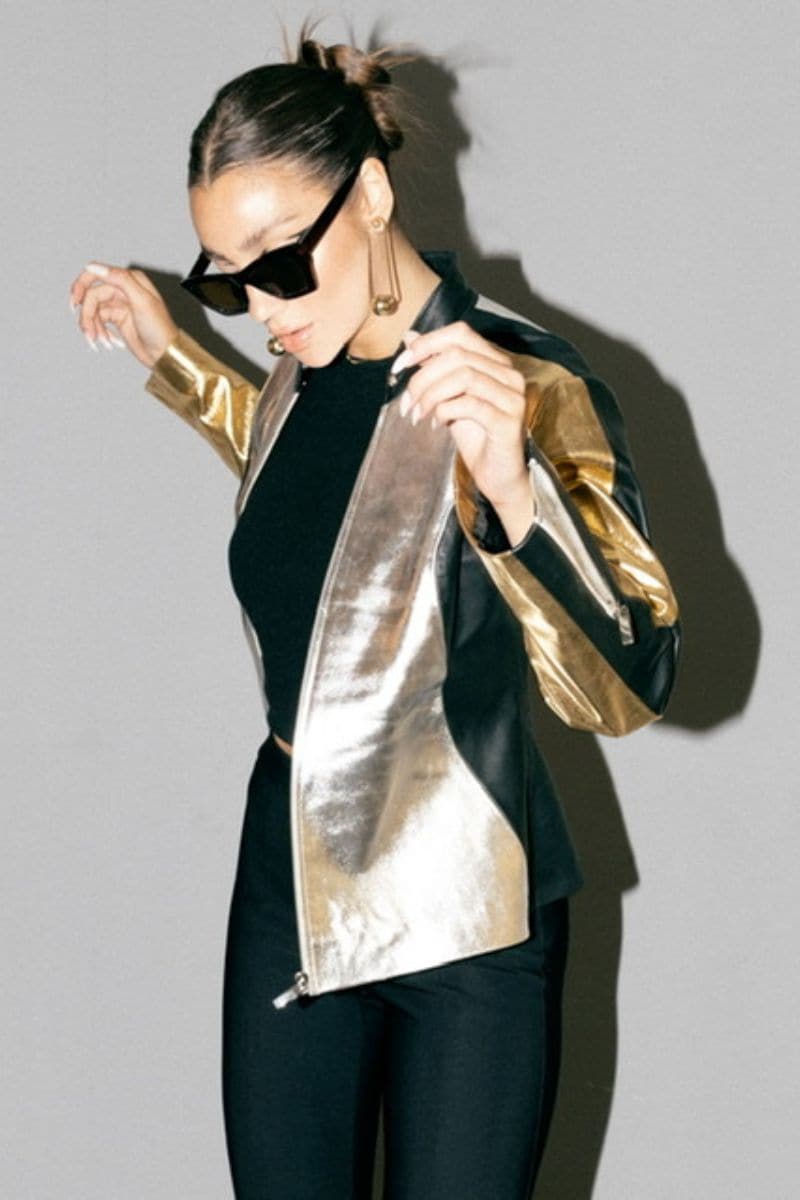 AURORA METALLIC LEATHER JACKET | Double A | CULT MIA