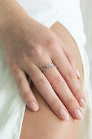 EDXÚ DEW Rhodium Ring showcasing a sleek silver finish and minimalist design, perfect for elegant jewelry collection.