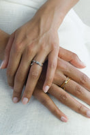 Shiny DEW Rhodium Ring by EDXÚ featuring a sleek, polished band with a smooth finish and modern design.