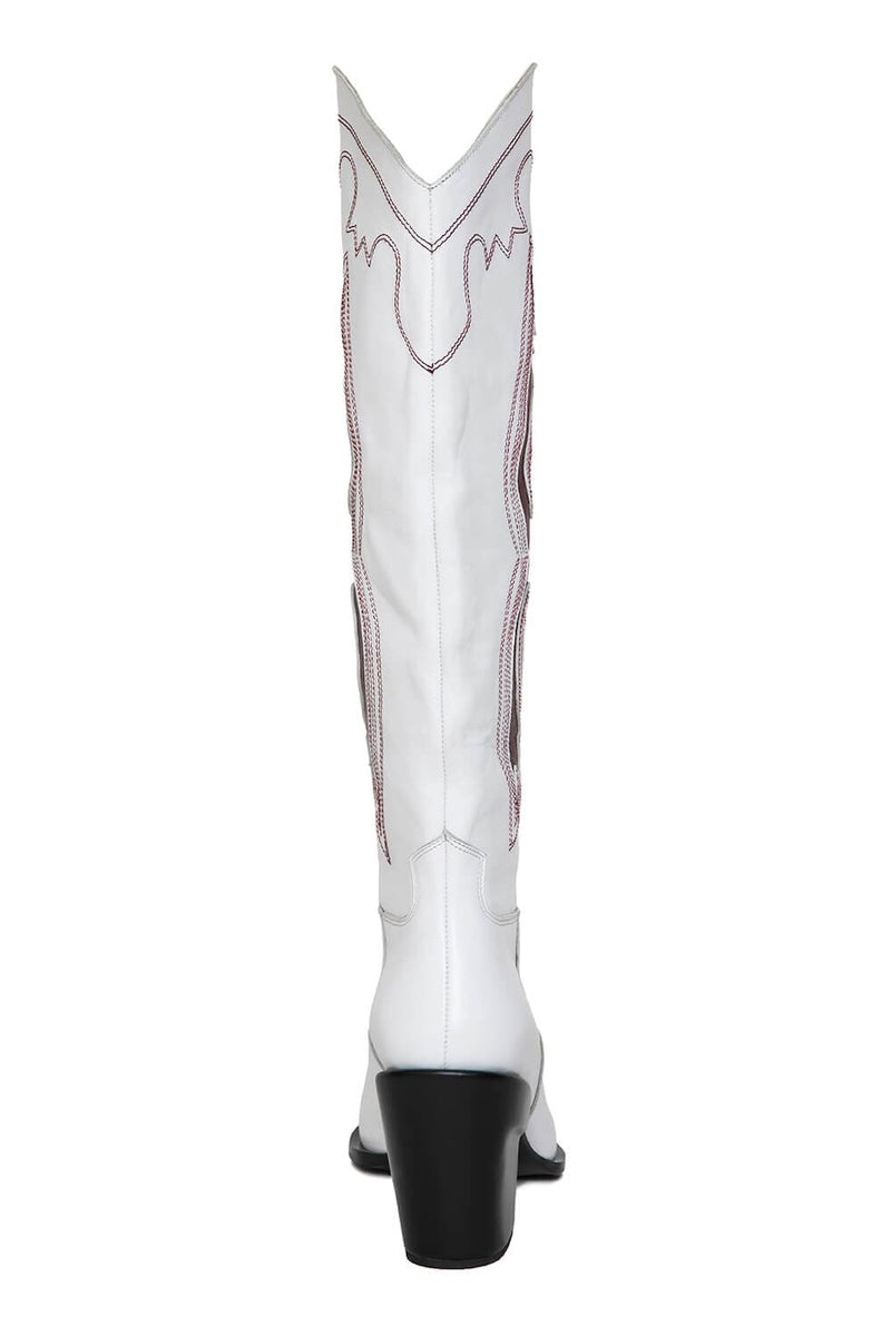 GIGI EMBROIDERED LEATHER KNEE BOOTS | Gvasalia | CULT MIA