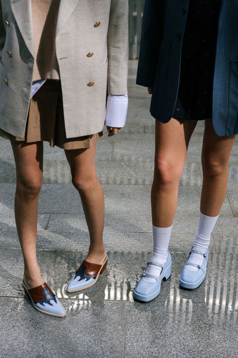 MARY JANE BLUE LEATHER PLATFORM SHOES | Gvasalia | CULT MIA