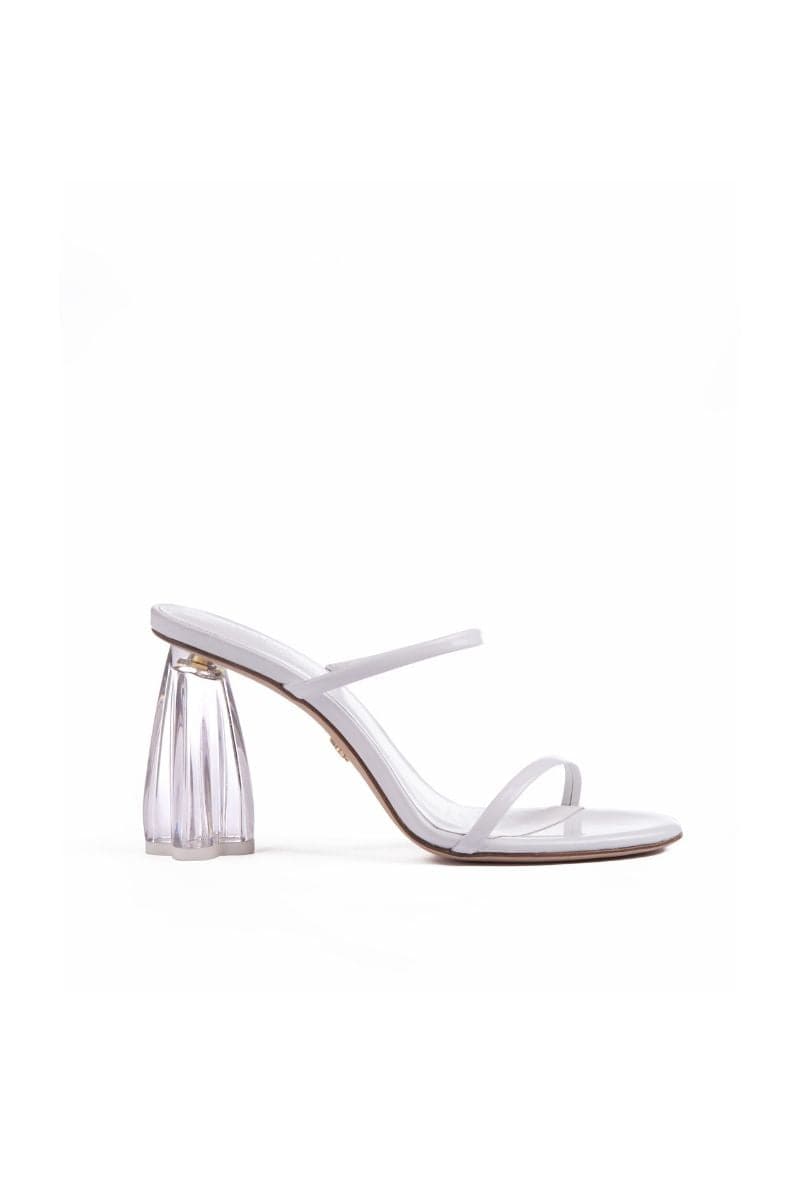 FIORELLINI GLASS WHITE PATENT BLOCK HEELS | House of Atana | CULT MIA