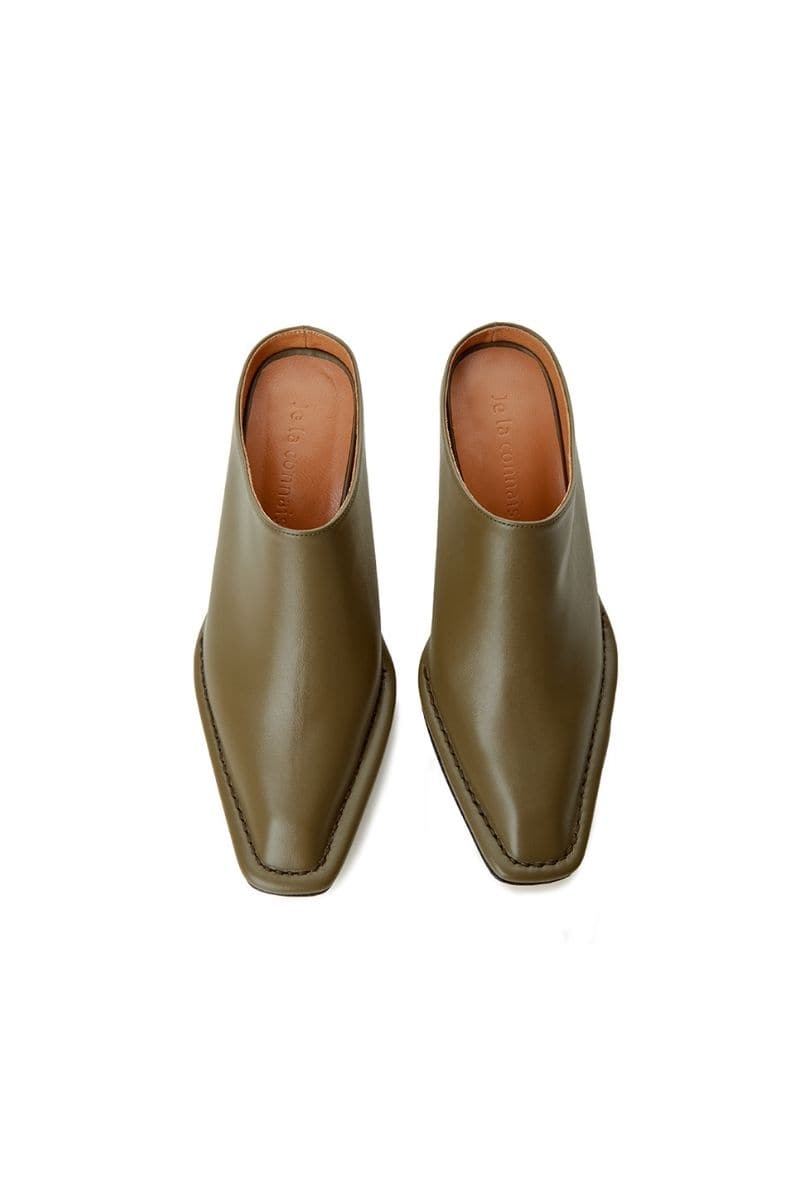 NANTES OLIVE GREEN MULES | Je La Connais | CULT MIA