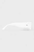White Concept 2 square cateye sunglasses by Kimeze with bold frames and stylish design, shown on a white background.