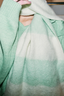 Knitted pistachio and mint scarf from La Granni, soft and cozy scarves and shawls, one size.