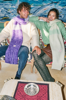 Knitted pistachio and mint scarf by La Granni, soft and cozy scarves and shawls in a stylish color blend.
