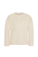 Cream knitted crewneck sweater by La Granni featuring a cozy, textured knit pattern and a classic crewneck design.