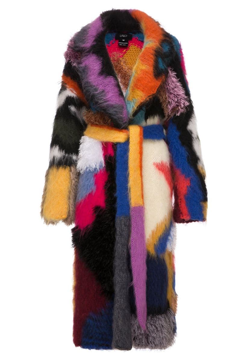BELTED MOHAIR PINK COAT | Lalo | CULT MIA