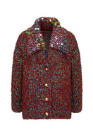 Lalo brown wool-blend cardigan with collar detailing, shown on a model, featuring a cozy and stylish design for casual wear.