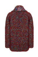 Brown wool-blend cardigan with collar detailing from Lalo, featuring a cozy fit and stylish design.