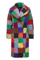 Lalo checked oversized wool coat in neutral tones, featuring a relaxed fit and classic plaid pattern, ideal for stylish winter wear.