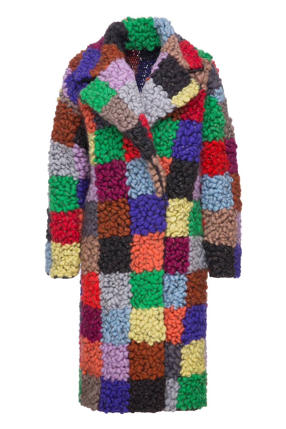 Lalo checked oversized wool coat in neutral tones, featuring a relaxed fit and classic plaid pattern, ideal for stylish winter wear.