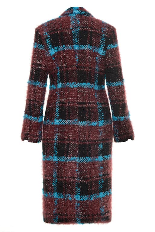 CHECKED WOOL AND MOHAIR-BLEND COAT | Lalo Cardigans | CULT MIA