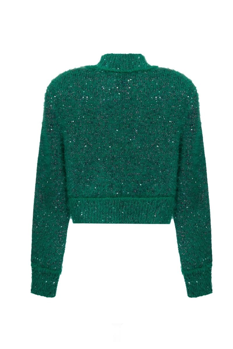 GREEN CROPPED CARDIGAN | Lalo | CULT MIA