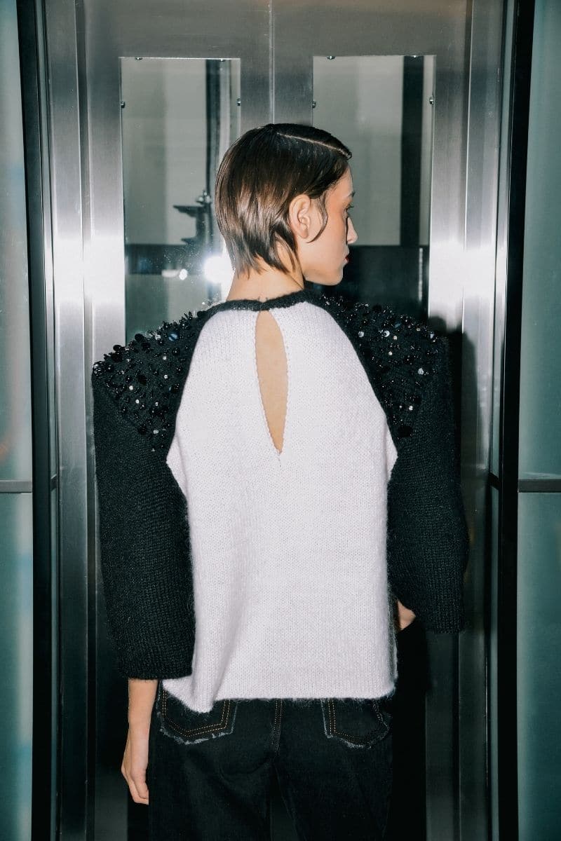 MOHAIR SWEATER WITH SHOULDER DETAILING | Lalo | CULT MIA