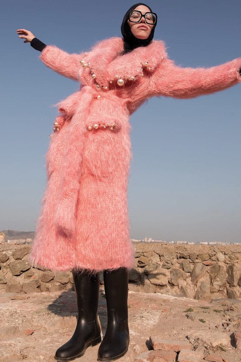 PEARL EMBROIDERED MOHAIR COAT | Lalo Cardigans | CULT MIA