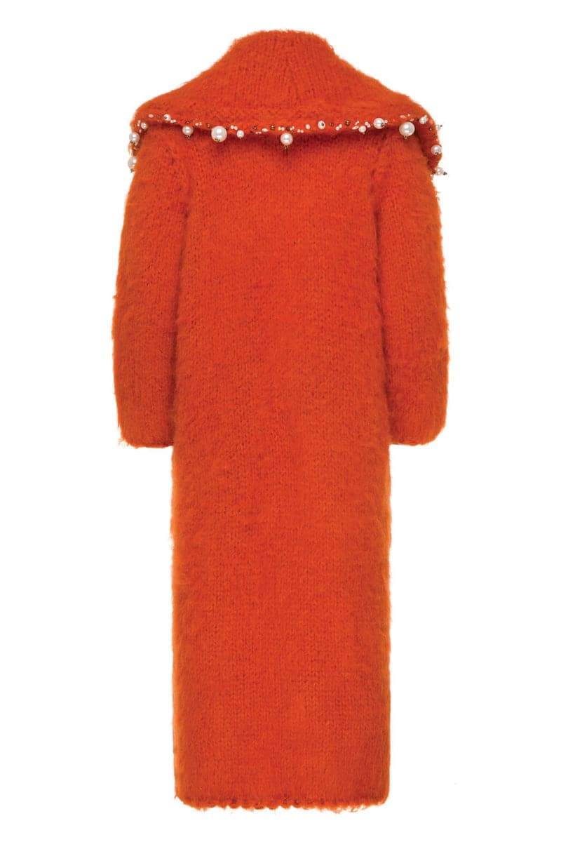 PEARL EMBROIDERED MOHAIR COAT | Lalo Cardigans | CULT MIA