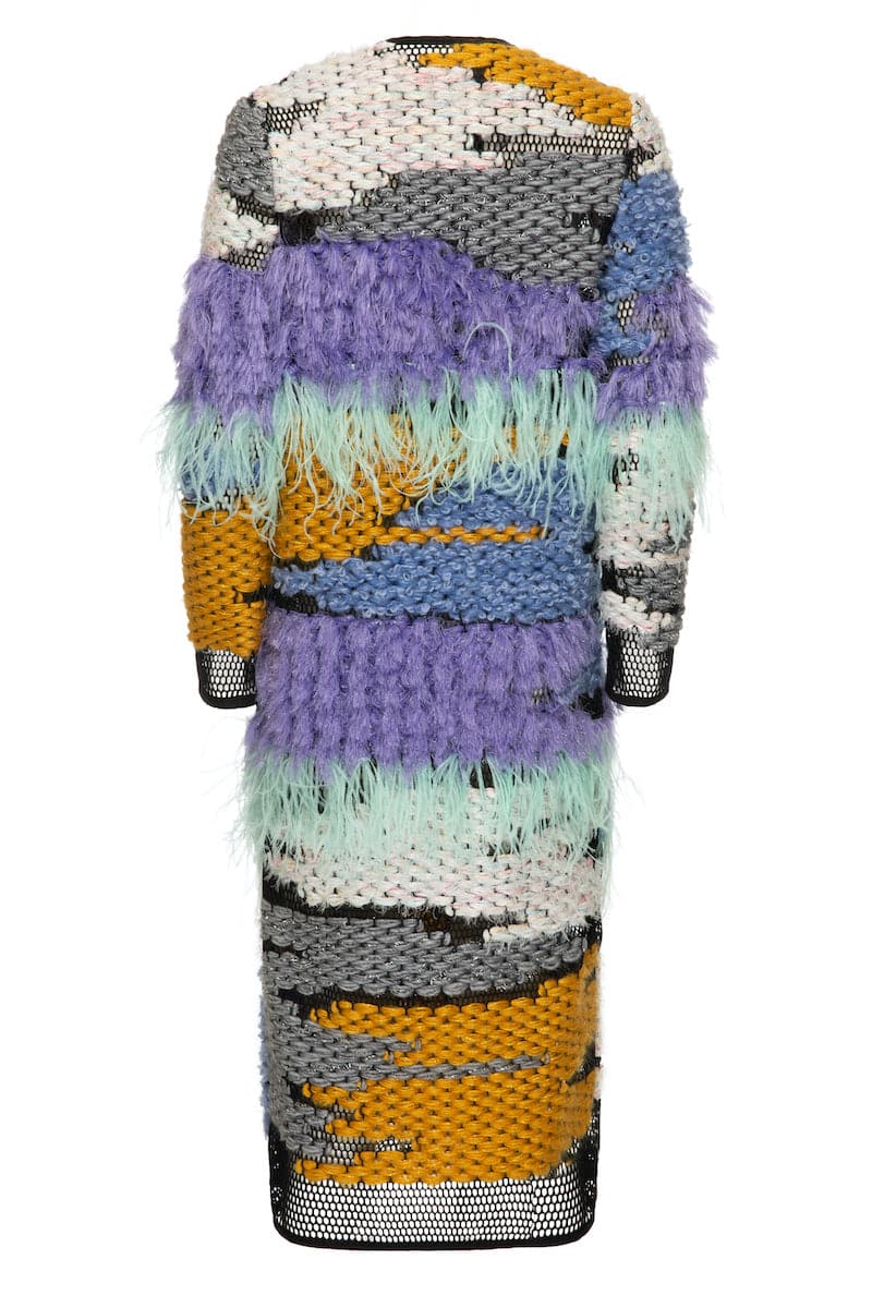 WOOL-BLEND FRINGED LONG-LINE CARDIGAN | Lalo | CULT MIA